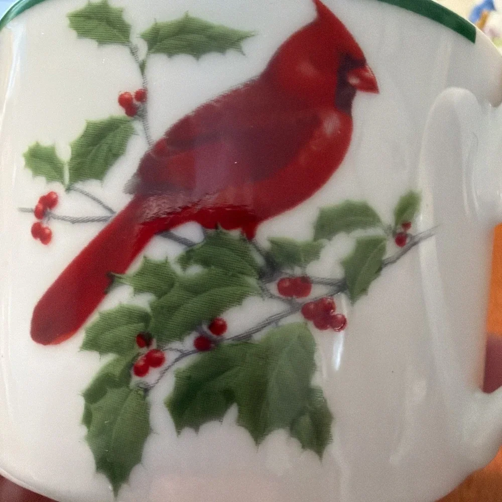 2 National Wildlife Federation‎ Cup Saucer Songbirds Bluebird Cardinal Birds +